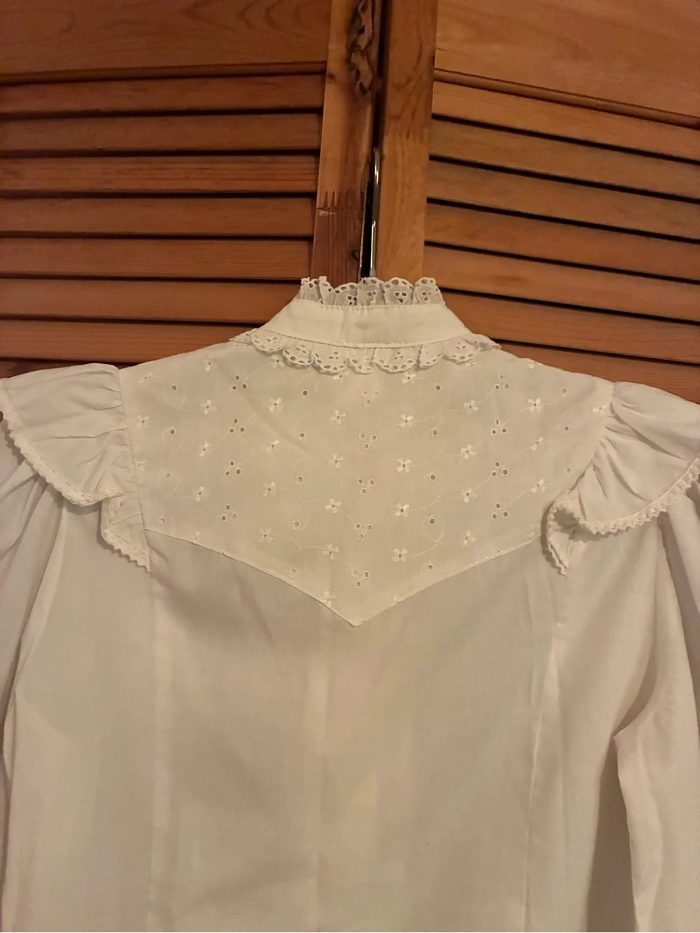 One of a kind Ruffle Eyelet Blouse Vintage Blouse